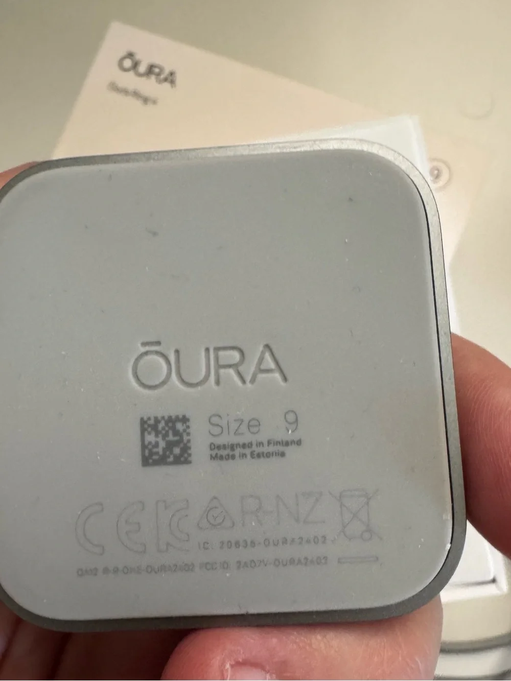 Oura Ring Case and Packaging in Silver Gray
